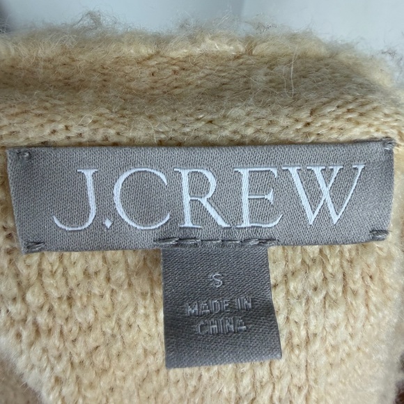 J. Crew Textured Boucle Lady Jacket Cream Gold Button Cardigan Size S - Picture 7 of 9